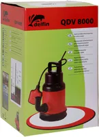 TÜHJENDUSPUMP DELFIN MUST VESI QDV 8000 320W 7800L/H 5/7M