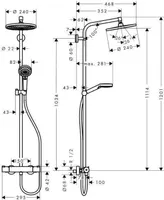 DUŠISEGISTI HANSGROHE CROMETTA S 240 TERMOSTAAT ÜLA- JA KÄSIDUŠIGA