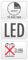LED KÜÜNAL Ø7X13CM TAIMERIGA PATAREI TOITEL VALGE