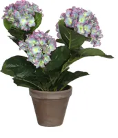 KUNSTLILL MICA DECORATIONS HORTENSIA Ø35X40CM POTIS Ø13,5CM LILLA/HALL