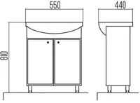 VALAMUGA VALAMUKAPP AQUALINE 55X44X80CM VALGE
