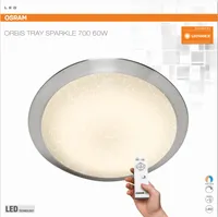 PLAFOON TRAY SPARKLE OSRAM 60W LED 3300LM 2700-6500K PULT 