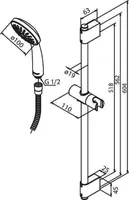 DUŠILIFT FAIR JET 60CM DUŠIKOMPLEKTIGA