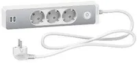 PIKENDUSJUHE SCHNEIDER ELECTRIC 1,5M 3 PESA + 2XUSB 2,4A LÜLITI VALGE