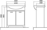 VALAMUKAPP AQUARODOS KLASSIK VALAMUGA 65X48X85CM VALGE