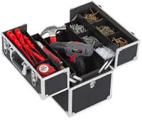 TÖÖRIISTAKOHVER KREATOR ALUMIINIUMIST 360X230X300MM MUST