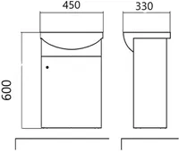 VALAMUKAPP AQUALINE VALAMUGA 45X33X60CM VALGE