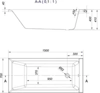 VANN CERSANIT BALINEA JALGADEGA 150X70X41CM 