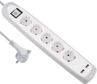 PIKENDUSJUHE ELECTRALINE 2M 5PESA 3G1,0MM² LK LÜLITI VALGE/HALL