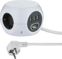 PIKENDUSJUHE ELECTRALINE 1,5M 3PESA 3G1,5MM² LK LÜLITI 3XUSB 