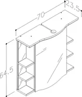 PEEGELKAPP RB BATHROOM PIANO LED 70X23,5X64,5CM VALGE