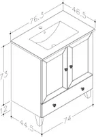 VALAMUKAPP RB BATHROOM SIESTA 76X46,5X85CM VALAMUGA VALGE