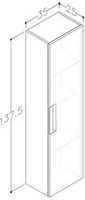 VANNITOAKAPP KAME EVOKE 25X35X137,5CM AKVAMARIIN