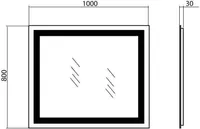 PEEGEL AQUARODOS ALFA LED VALGUSTUSEGA 100X80CM