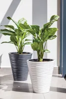 LILLEPOTT FORM-PLASTIC DUNES ÜMAR VALGE 40CM