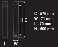 ALUMIINIUMIST RADIAATOR HERMES H-500 700X576X71MM KÜLGÜHENDUS 10 RIBI 818W