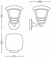 VÄLISVALGUSTI PHILIPS CREEK SEINALE 1X60W 230V VALGE
