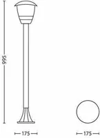 VÄLISVALGUSTI PHILIPS CREEK 1X60W 230V 99,5CM VALGE
