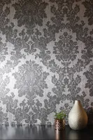 TAPEET ARTHOUSE FOIL DAMASK SILVER