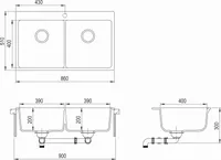 VALAMU AQUASANITA GRANIIT SQM200-601W 860X500X200MM MUST