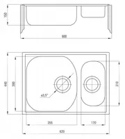 ROOSTEVABA VALAMU DEANTE XYLO 1,5-NE 620X440X150MM SATIN