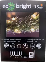 JÕULUVALGUSTUS ECO BRIGHT SISE 10LED, IP20, 2XAA, SOE VALGE 1,4M 