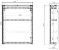 PEEGELKAPP AQUARODOS QUADRO 50X14X65CM VALGE