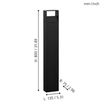 AIAVALGUSTI EGLO DONINNI1 6W 550LM 3000K IP44 POST 800MM