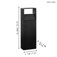 AIAVALGUSTI EGLO DONINNI1 6W 550LM 3000K IP44 POST 400MM