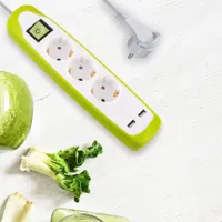 PIKENDUSJUHE ELECTRALINE 3P 3G1,0MM² 2M LK LÜLITI 2USB VALGE/ROHELINE