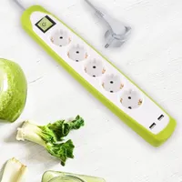 PIKENDUSJUHE ELECTRALINE 5P 3G1,0MM² 2M LK LÜLITI 2USB MUST/SININE