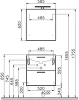 VANNITOAMÖÖBLI KOMPLEKT VITRA MIA 60CM VALGE