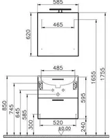 VANNITOAMÖÖBLI KOMPLEKT VITRA MIA 60CM TAMM