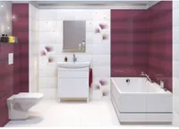 SEINAPLAAT CERSANIT LORIS WHITE INSERTO FLOWER 40X25CM 2TK KOMPLEKTIS