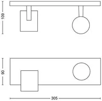 KOHTVALGUSTI PHILIPS RUNNER 2X50W GU10 MUST