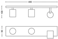 KOHTVALGUSTI PHILIPS RUNNER 3X50W GU10 MUST