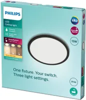VANNITOAVALGUSTI PHILIPS SUPERSLIM 15W 2700K SSW IP44 MUST