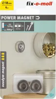 MAGNET FIX-O-MOLL NEODÜÜM AUGUGA 18MM 4TK