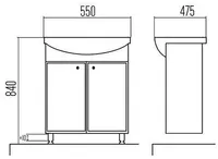 VALAMUKAPP AQUALINE PREMIUM PLUS 55T 55X48X83CM VALAMUGA VALGE
