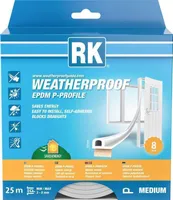 AKNA- JA UKSETIHEND RK EPDM MEDIUM P-PROFIIL VALGE 25M