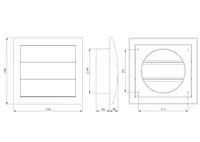 VENTILATSIOONIREST EUROPLAST PLAST 148X153MM 100MM RIBI ANTR.