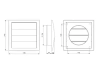 VENTILATSIOONIREST EUROPLAST PLAST 148X153MM 125MM RIBI ANTR.
