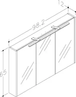 PEEGELKAPP RB BATHROOM 100 LED VALGUSTUSEGA HALL TAMM