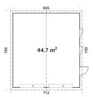 GARAAŽ PALMAKO ANDRE 44,7M² SEKTSIOONUKSEGA
