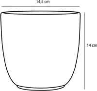 ÜMBRISPOTT MICA TUSCA MATT VALGE 14X14,5CM