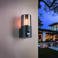 VÄLISVALGUSTI TRIO HOOSIC SEINALE ÜHEOSALINE E27 MUST LIIKUMISANDUR