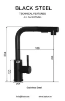 KÖÖGISEGISTI AQUALINE STEEL L KÄSIDUŠIGA, MUST