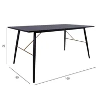 SÖÖGILAUD LUXEMBOURG 160X90XH75CM MUST