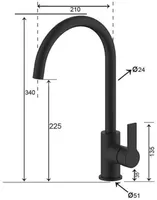 KÖÖGISEGISTI AQUALINE SMART BLACK "SJ" PÖÖRDTILA