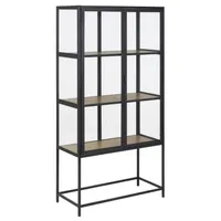 VITRIINKAPP SEAFORD 77X35XH150CM, MUST/TAMM